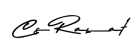 A modern signature idea for name Cs Rawat using Asem Kandis PERSONAL USE font. Clean strokes and elegant curves make it stand out instantly. Cs Rawat signature style 9 images and pictures png