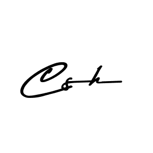 Use a signature maker to create a handwritten signature online. With this signature software, you can design (Asem Kandis PERSONAL USE) your own signature for name Csh. Csh signature style 9 images and pictures png