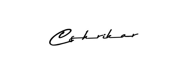 How to make Cshrikar name signature. Use Asem Kandis PERSONAL USE style for creating short signs online. This is the latest handwritten sign. Cshrikar signature style 9 images and pictures png