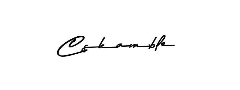 How to make Cskamble name signature. Use Asem Kandis PERSONAL USE style for creating short signs online. This is the latest handwritten sign. Cskamble signature style 9 images and pictures png