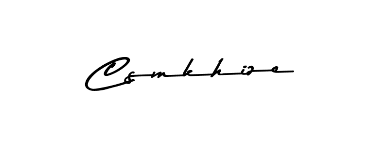 How to make Csmkhize name signature. Use Asem Kandis PERSONAL USE style for creating short signs online. This is the latest handwritten sign. Csmkhize signature style 9 images and pictures png