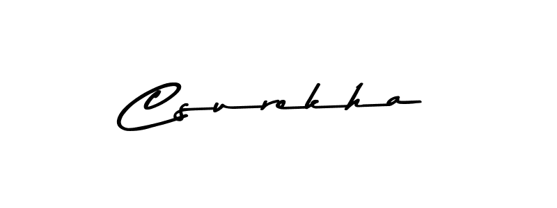 Create a beautiful signature design for name Csurekha. With this signature (Asem Kandis PERSONAL USE) fonts, you can make a handwritten signature for free. Csurekha signature style 9 images and pictures png