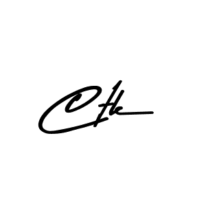 Create a beautiful signature design for name Ctk. With this signature (Asem Kandis PERSONAL USE) fonts, you can make a handwritten signature for free. Ctk signature style 9 images and pictures png