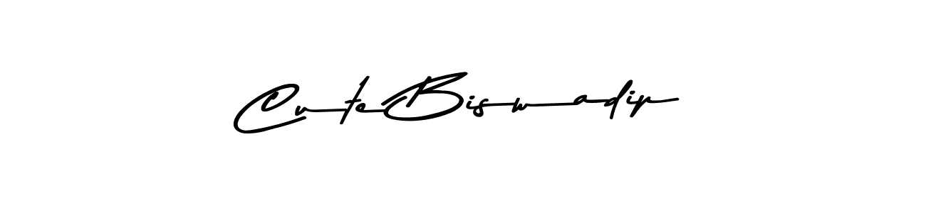 Make a beautiful signature design for name Cute Biswadip. With this signature (Asem Kandis PERSONAL USE) style, you can create a handwritten signature for free. Cute Biswadip signature style 9 images and pictures png