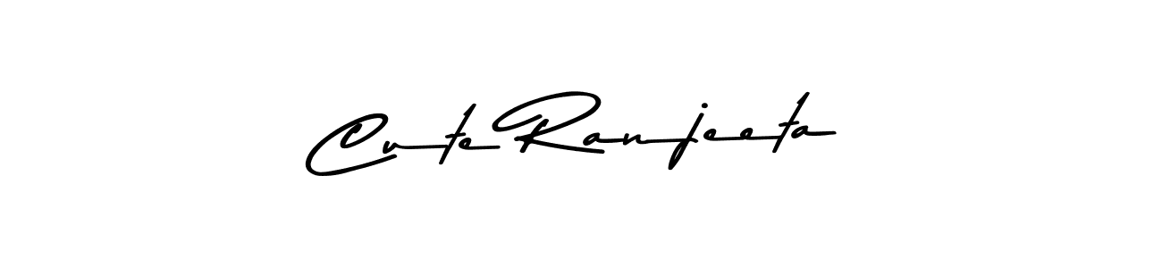 How to make Cute Ranjeeta name signature. Use Asem Kandis PERSONAL USE style for creating short signs online. This is the latest handwritten sign. Cute Ranjeeta signature style 9 images and pictures png