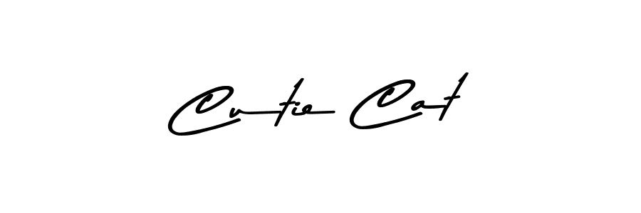 How to make Cutie Cat name signature. Use Asem Kandis PERSONAL USE style for creating short signs online. This is the latest handwritten sign. Cutie Cat signature style 9 images and pictures png