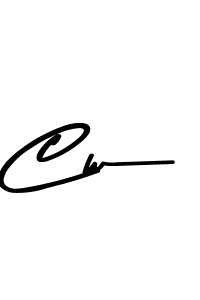 Make a beautiful signature design for name Cw. With this signature (Asem Kandis PERSONAL USE) style, you can create a handwritten signature for free. Cw signature style 9 images and pictures png