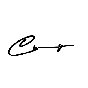Make a beautiful signature design for name Cwy. With this signature (Asem Kandis PERSONAL USE) style, you can create a handwritten signature for free. Cwy signature style 9 images and pictures png