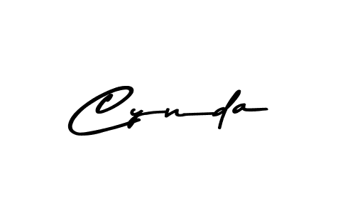 Make a beautiful signature design for name Cynda. With this signature (Asem Kandis PERSONAL USE) style, you can create a handwritten signature for free. Cynda signature style 9 images and pictures png