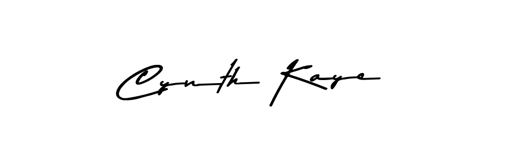 How to make Cynth Kaye name signature. Use Asem Kandis PERSONAL USE style for creating short signs online. This is the latest handwritten sign. Cynth Kaye signature style 9 images and pictures png