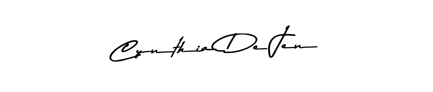 How to make Cynthia De Jen name signature. Use Asem Kandis PERSONAL USE style for creating short signs online. This is the latest handwritten sign. Cynthia De Jen signature style 9 images and pictures png