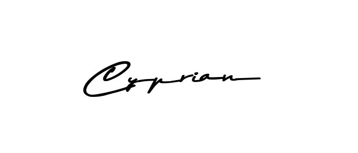 How to make Cyprian name signature. Use Asem Kandis PERSONAL USE style for creating short signs online. This is the latest handwritten sign. Cyprian signature style 9 images and pictures png