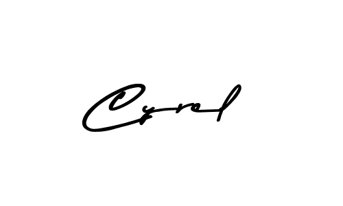 Cyrel stylish signature style. Best Handwritten Sign (Asem Kandis PERSONAL USE) for my name. Handwritten Signature Collection Ideas for my name Cyrel. Cyrel signature style 9 images and pictures png