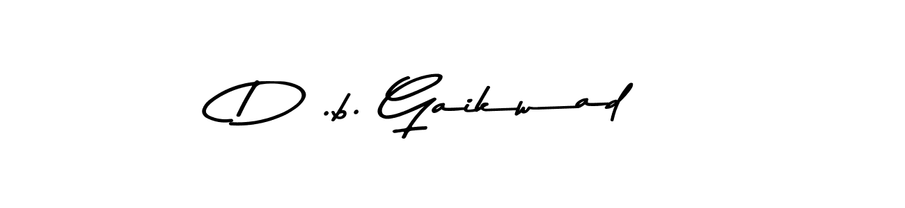 How to make D .b. Gaikwad name signature. Use Asem Kandis PERSONAL USE style for creating short signs online. This is the latest handwritten sign. D .b. Gaikwad signature style 9 images and pictures png