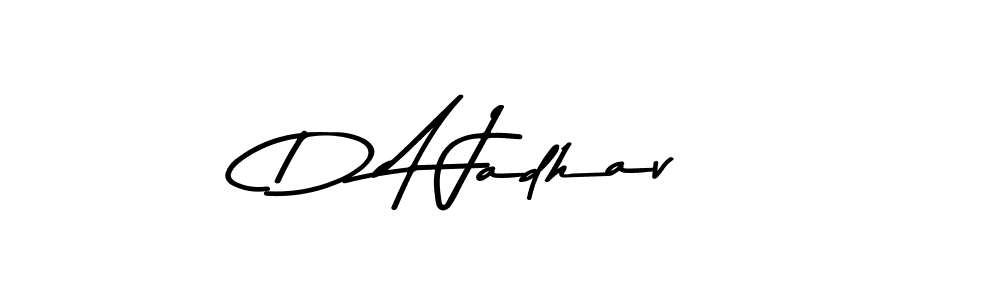 Create a beautiful signature design for name D A Jadhav. With this signature (Asem Kandis PERSONAL USE) fonts, you can make a handwritten signature for free. D A Jadhav signature style 9 images and pictures png