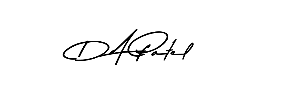 How to make D A Patel name signature. Use Asem Kandis PERSONAL USE style for creating short signs online. This is the latest handwritten sign. D A Patel signature style 9 images and pictures png