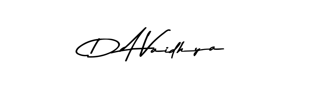 Make a beautiful signature design for name D A Vaidhya. With this signature (Asem Kandis PERSONAL USE) style, you can create a handwritten signature for free. D A Vaidhya signature style 9 images and pictures png