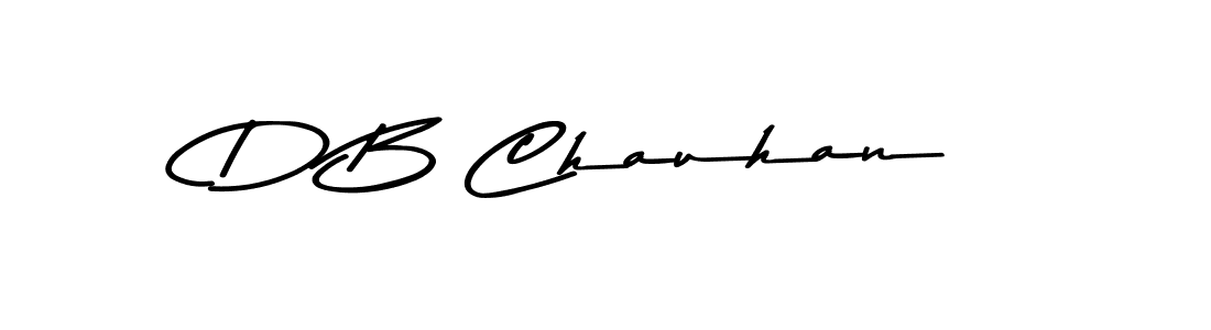 How to make D B Chauhan name signature. Use Asem Kandis PERSONAL USE style for creating short signs online. This is the latest handwritten sign. D B Chauhan signature style 9 images and pictures png