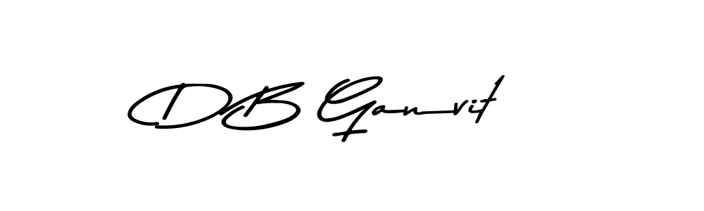 The best way (Asem Kandis PERSONAL USE) to make a short signature is to pick only two or three words in your name. The name D B Ganvit include a total of six letters. For converting this name. D B Ganvit signature style 9 images and pictures png