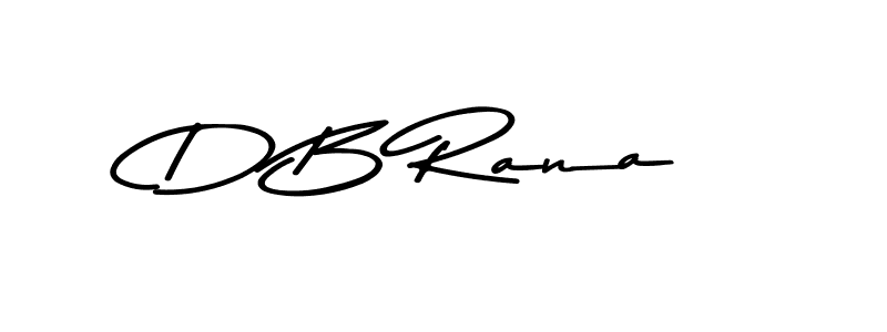 How to make D B Rana name signature. Use Asem Kandis PERSONAL USE style for creating short signs online. This is the latest handwritten sign. D B Rana signature style 9 images and pictures png