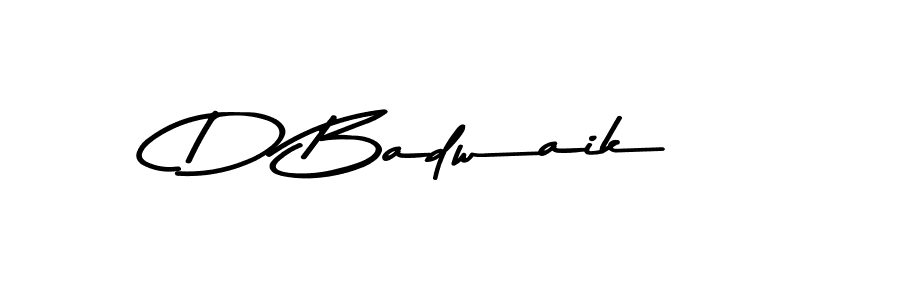 Create a beautiful signature design for name D Badwaik. With this signature (Asem Kandis PERSONAL USE) fonts, you can make a handwritten signature for free. D Badwaik signature style 9 images and pictures png