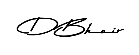 Transform the name D Bhoir into a signature masterpiece using Asem Kandis PERSONAL USE font. Ideal for photographers, artists, and creators looking for watermarks. D Bhoir signature style 9 images and pictures png