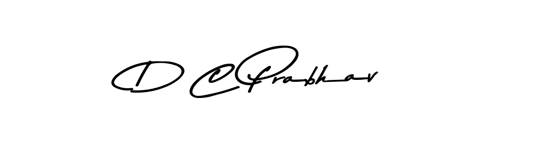 How to make D C Prabhav name signature. Use Asem Kandis PERSONAL USE style for creating short signs online. This is the latest handwritten sign. D C Prabhav signature style 9 images and pictures png