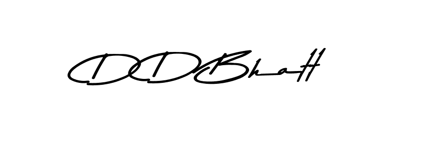 How to make D D Bhatt name signature. Use Asem Kandis PERSONAL USE style for creating short signs online. This is the latest handwritten sign. D D Bhatt signature style 9 images and pictures png