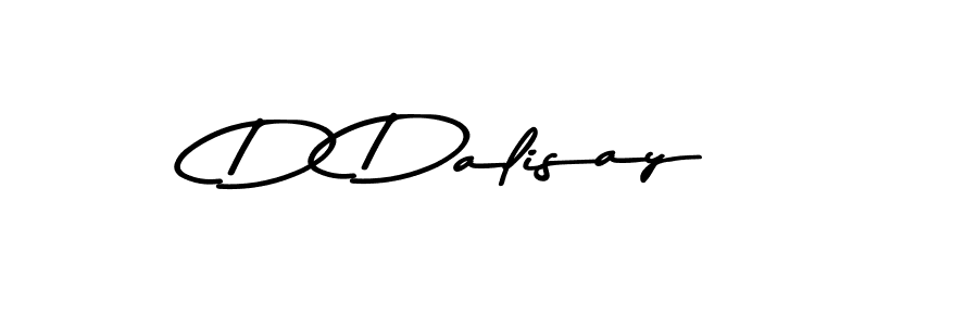 How to make D Dalisay name signature. Use Asem Kandis PERSONAL USE style for creating short signs online. This is the latest handwritten sign. D Dalisay signature style 9 images and pictures png