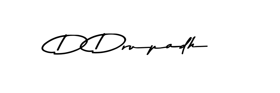 Create a beautiful signature design for name D Drupadh. With this signature (Asem Kandis PERSONAL USE) fonts, you can make a handwritten signature for free. D Drupadh signature style 9 images and pictures png