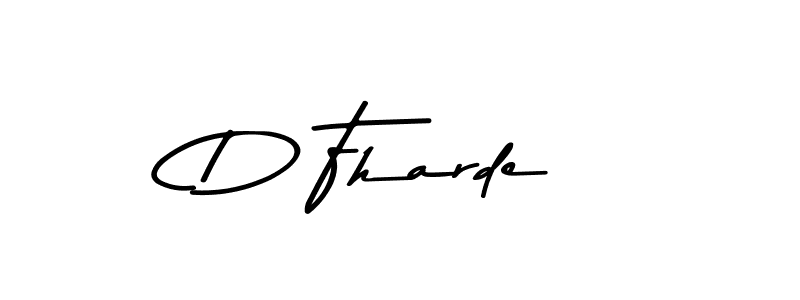 The best way (Asem Kandis PERSONAL USE) to make a short signature is to pick only two or three words in your name. The name D Fharde include a total of six letters. For converting this name. D Fharde signature style 9 images and pictures png