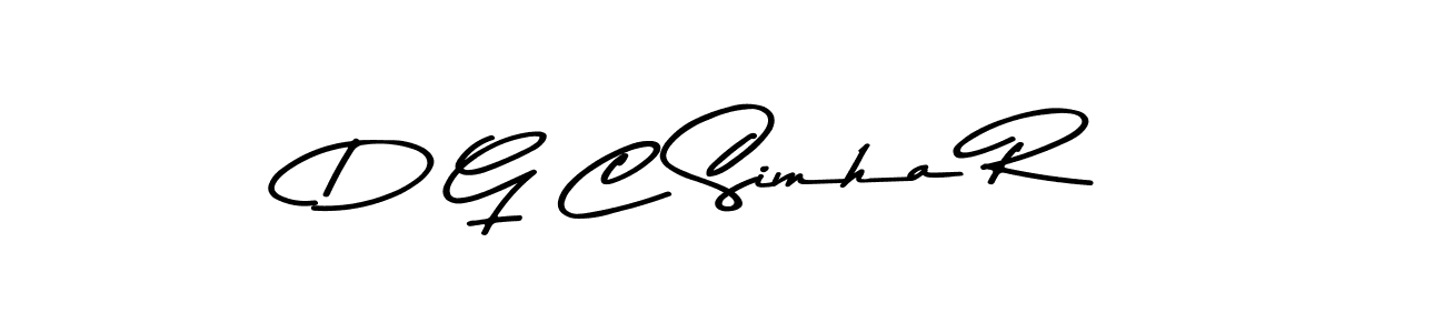 Make a beautiful signature design for name D G C Simha R. With this signature (Asem Kandis PERSONAL USE) style, you can create a handwritten signature for free. D G C Simha R signature style 9 images and pictures png