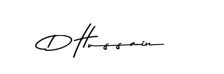 How to make D Hussain name signature. Use Asem Kandis PERSONAL USE style for creating short signs online. This is the latest handwritten sign. D Hussain signature style 9 images and pictures png