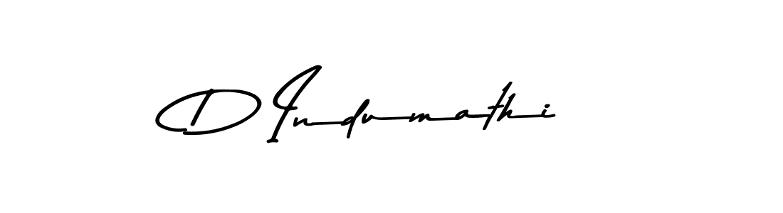 How to make D Indumathi name signature. Use Asem Kandis PERSONAL USE style for creating short signs online. This is the latest handwritten sign. D Indumathi signature style 9 images and pictures png