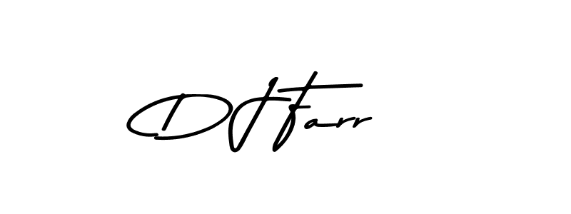 How to make D J Farr name signature. Use Asem Kandis PERSONAL USE style for creating short signs online. This is the latest handwritten sign. D J Farr signature style 9 images and pictures png