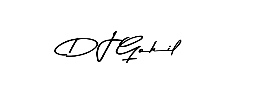 Design your own signature with our free online signature maker. With this signature software, you can create a handwritten (Asem Kandis PERSONAL USE) signature for name D J Gohil. D J Gohil signature style 9 images and pictures png