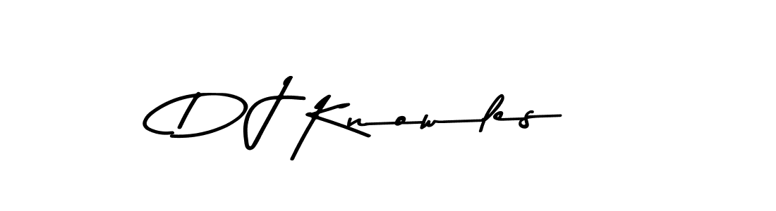 Create a beautiful signature design for name D J Knowles. With this signature (Asem Kandis PERSONAL USE) fonts, you can make a handwritten signature for free. D J Knowles signature style 9 images and pictures png