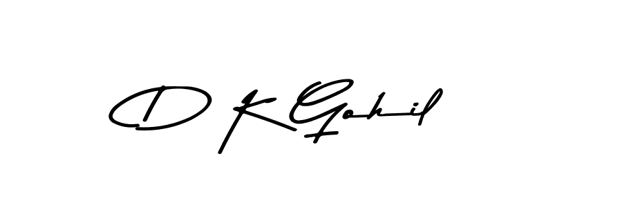 Asem Kandis PERSONAL USE is a professional signature style that is perfect for those who want to add a touch of class to their signature. It is also a great choice for those who want to make their signature more unique. Get D K Gohil name to fancy signature for free. D K Gohil signature style 9 images and pictures png