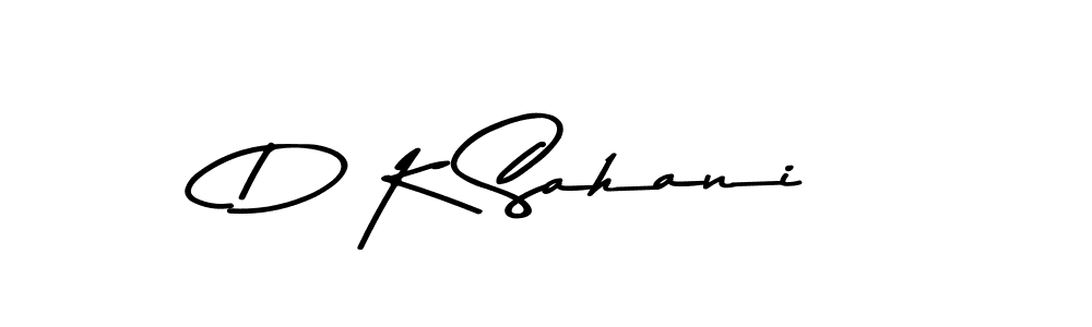 Asem Kandis PERSONAL USE is a professional signature style that is perfect for those who want to add a touch of class to their signature. It is also a great choice for those who want to make their signature more unique. Get D K Sahani name to fancy signature for free. D K Sahani signature style 9 images and pictures png