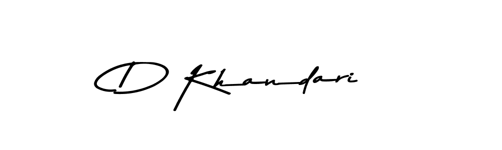 How to make D Khandari name signature. Use Asem Kandis PERSONAL USE style for creating short signs online. This is the latest handwritten sign. D Khandari signature style 9 images and pictures png