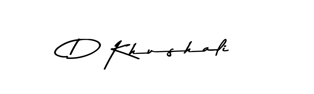 You should practise on your own different ways (Asem Kandis PERSONAL USE) to write your name (D Khushali) in signature. don't let someone else do it for you. D Khushali signature style 9 images and pictures png