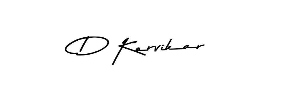 The best way (Asem Kandis PERSONAL USE) to make a short signature is to pick only two or three words in your name. The name D Korvikar include a total of six letters. For converting this name. D Korvikar signature style 9 images and pictures png