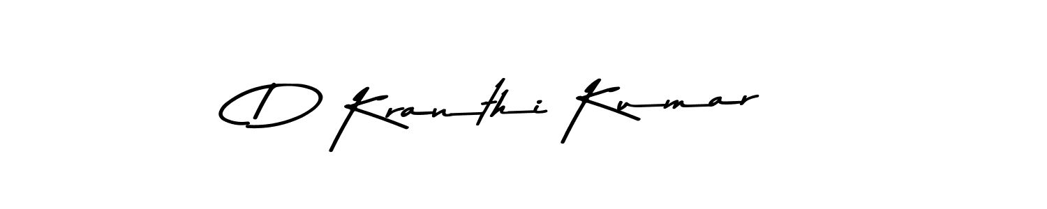 Create a beautiful signature design for name D Kranthi Kumar. With this signature (Asem Kandis PERSONAL USE) fonts, you can make a handwritten signature for free. D Kranthi Kumar signature style 9 images and pictures png