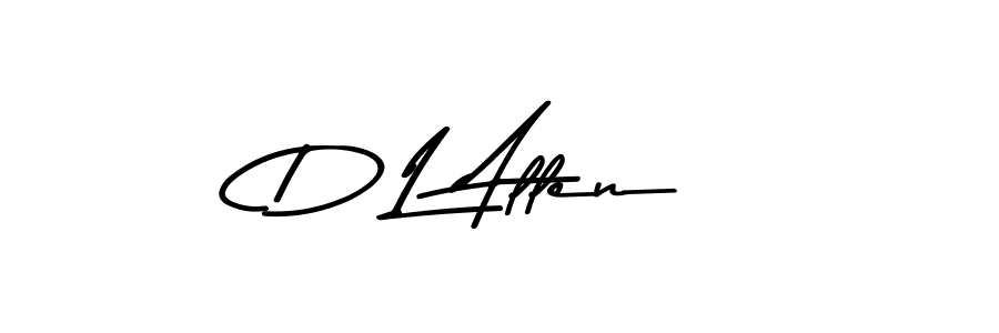 How to make D L Allen name signature. Use Asem Kandis PERSONAL USE style for creating short signs online. This is the latest handwritten sign. D L Allen signature style 9 images and pictures png