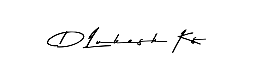 How to make D Lukesh Ks name signature. Use Asem Kandis PERSONAL USE style for creating short signs online. This is the latest handwritten sign. D Lukesh Ks signature style 9 images and pictures png