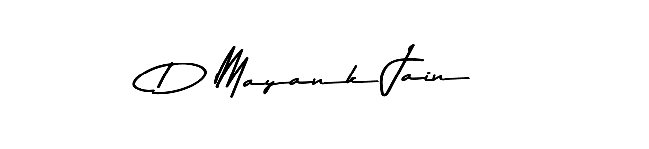 How to make D Mayank Jain name signature. Use Asem Kandis PERSONAL USE style for creating short signs online. This is the latest handwritten sign. D Mayank Jain signature style 9 images and pictures png