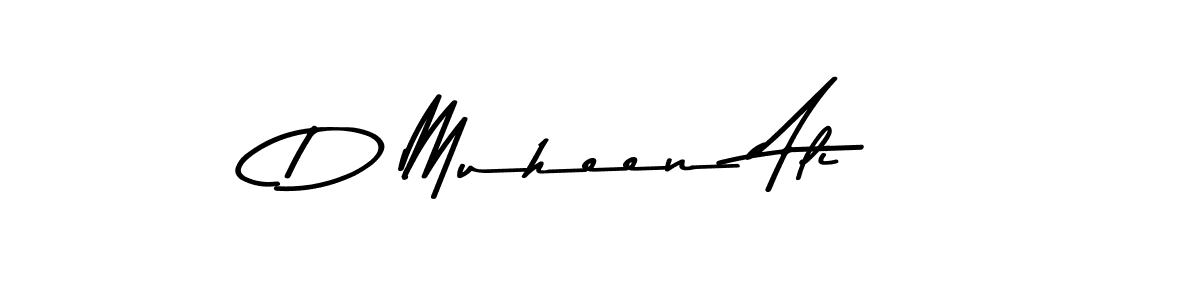 Create a beautiful signature design for name D Muheen Ali. With this signature (Asem Kandis PERSONAL USE) fonts, you can make a handwritten signature for free. D Muheen Ali signature style 9 images and pictures png