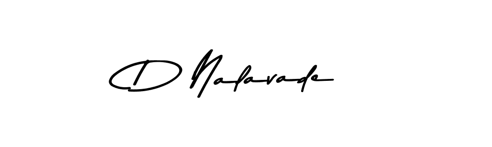 How to make D Nalavade name signature. Use Asem Kandis PERSONAL USE style for creating short signs online. This is the latest handwritten sign. D Nalavade signature style 9 images and pictures png