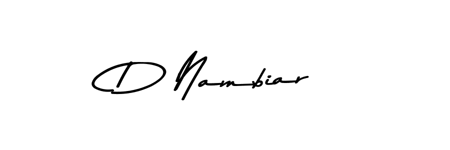 You should practise on your own different ways (Asem Kandis PERSONAL USE) to write your name (D Nambiar) in signature. don't let someone else do it for you. D Nambiar signature style 9 images and pictures png