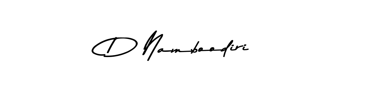 Design your own signature with our free online signature maker. With this signature software, you can create a handwritten (Asem Kandis PERSONAL USE) signature for name D Namboodiri. D Namboodiri signature style 9 images and pictures png